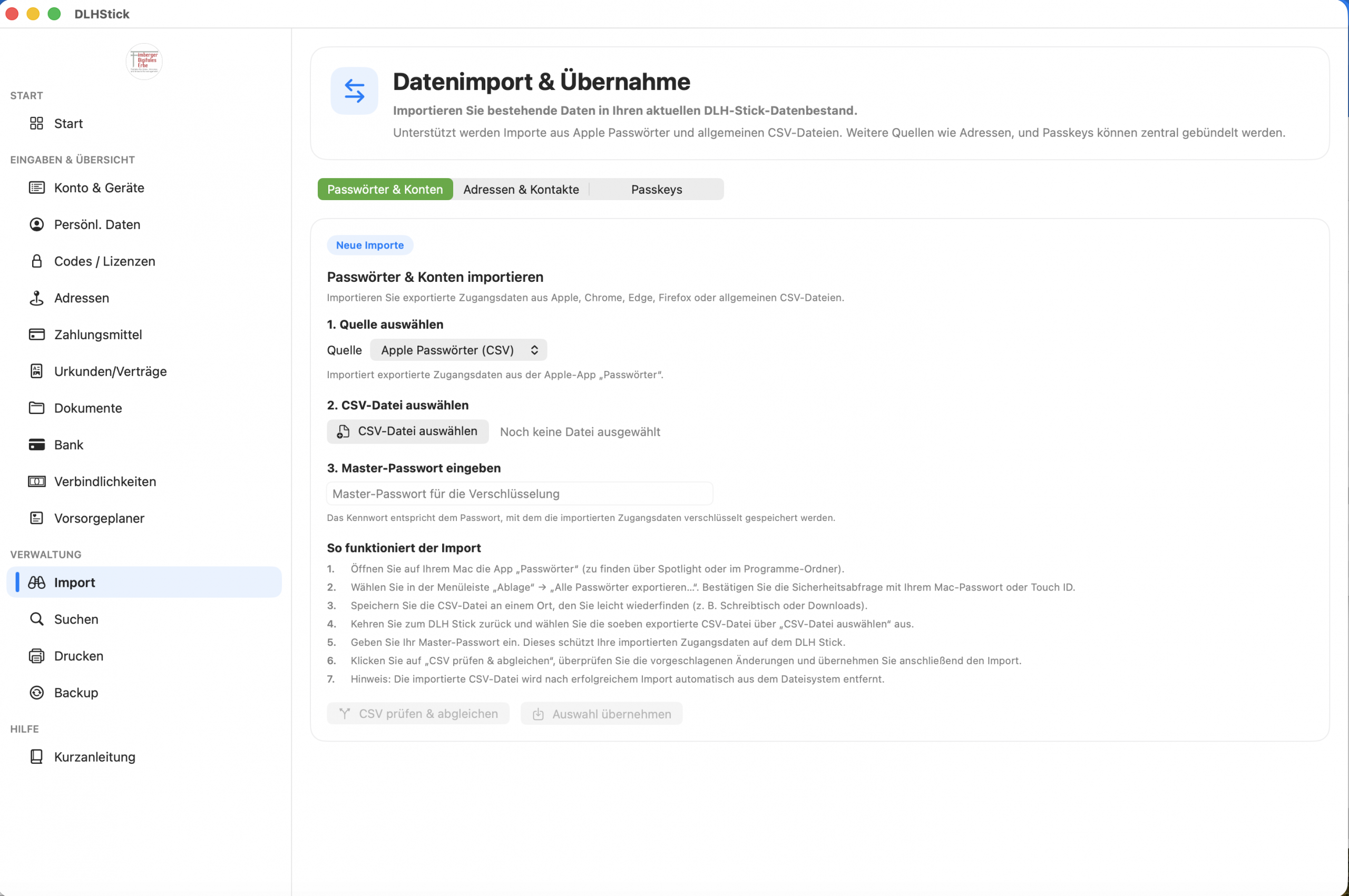 DLH Stick macOS Import board